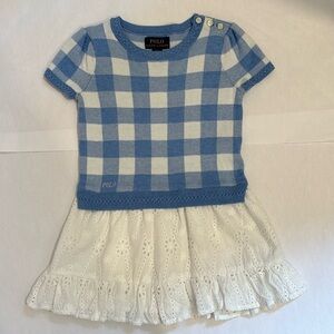 Polo Ralph Lauren Gingham Sweater and Eyelet Dress
